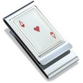Ace of Hearts Metal Chrome Plated 2-Sided Money Clip